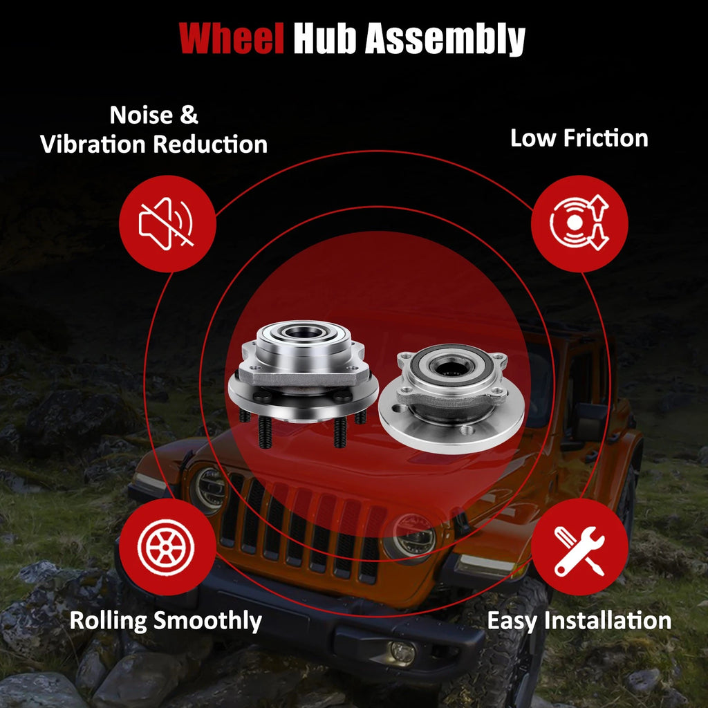 Set of 4 Wheel Hub Bearing Assemblies for Chrysler Town & Country (2004–2007)