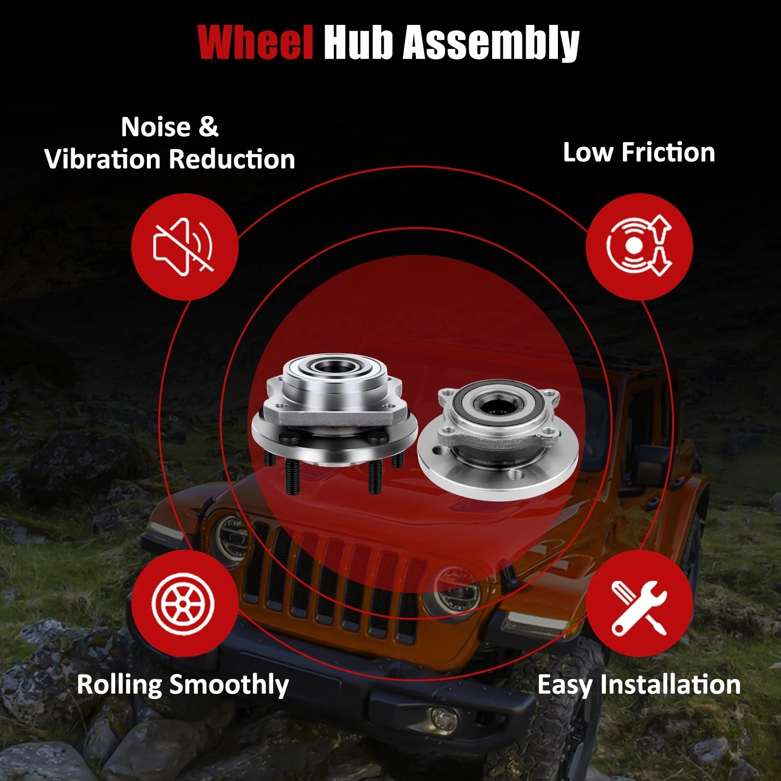 Set of 4 Wheel Hub Bearing Assemblies for Chrysler Town & Country (2004–2007)