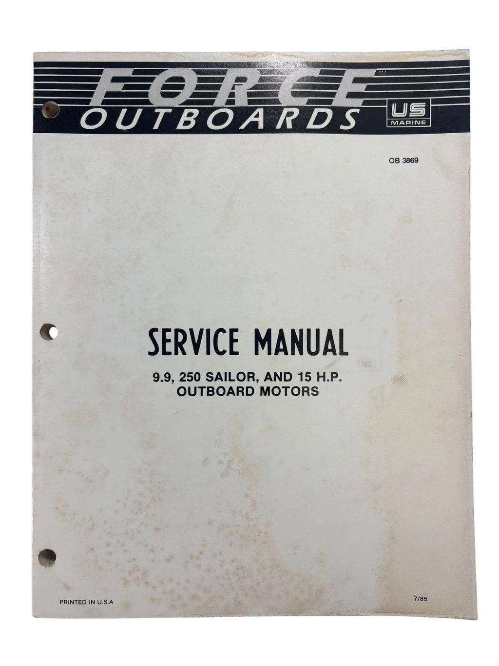 Service Manual for Force Outboards OB 3869 (9.9, 15 HP, 250 Sailor)