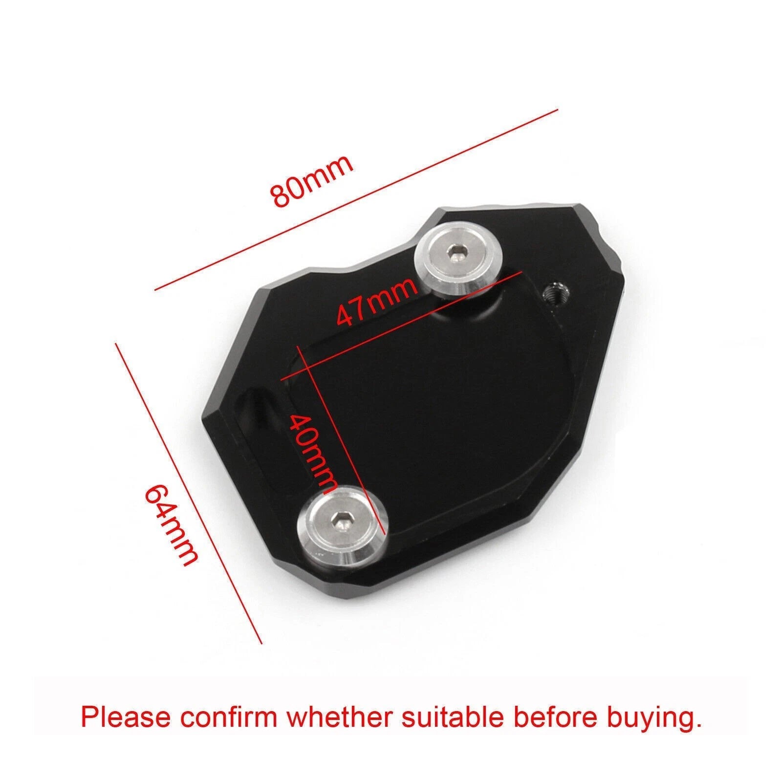 Side Stand Kickstand Plate Pad for BMW F800GS (2008–2015) Black