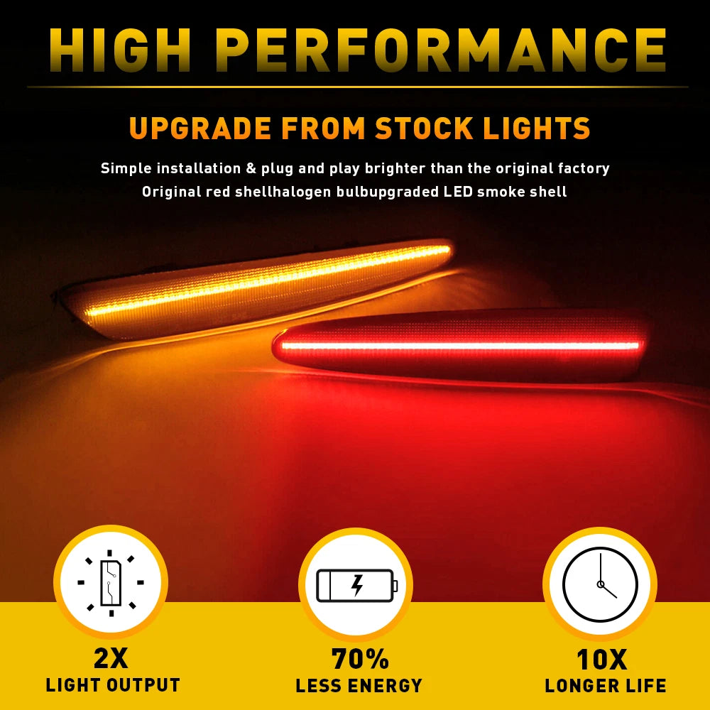 Set of 4 Smoked LED Side Marker Lights for Chevy Corvette C6 (2005–2013)