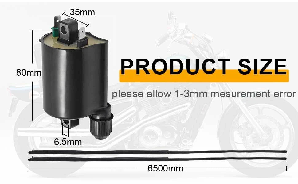 Ignition Coil & Spark Plug Cap for Honda Shadow 1100 VT1100 (1987-2007)