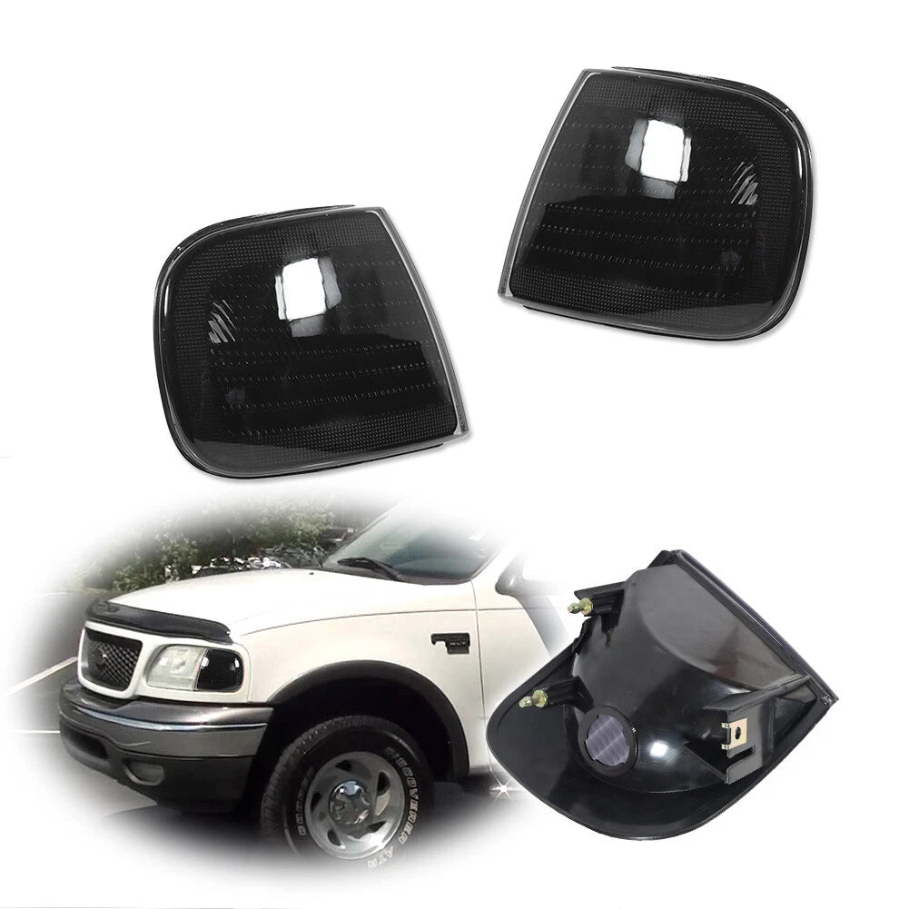 Set of 2 Black Corner Lights for Ford F150 Expedition (1997–2004)