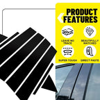 8X Black Pillar Post Door Window Trim for Hyundai Elantra Sedan (2017–2020)