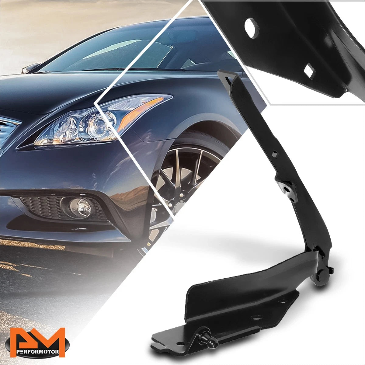 LH Driver Side Steel Engine Hood Hinge for Infiniti G37/Q60 (2008–2015)