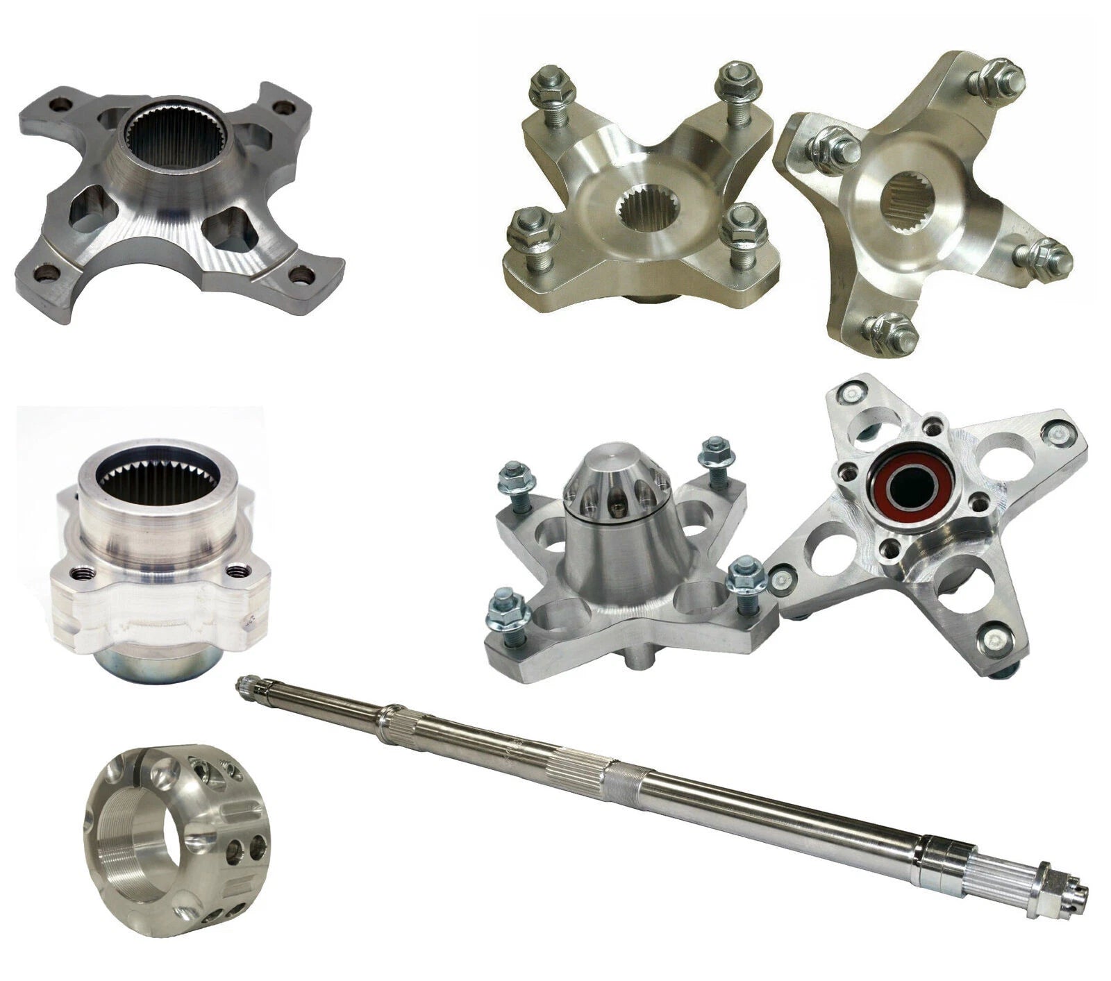 Lonestar LSR Axcalibar Axle + Sprocket Brake Hubs + Lock Nut for YFZ450 (2004–2023)