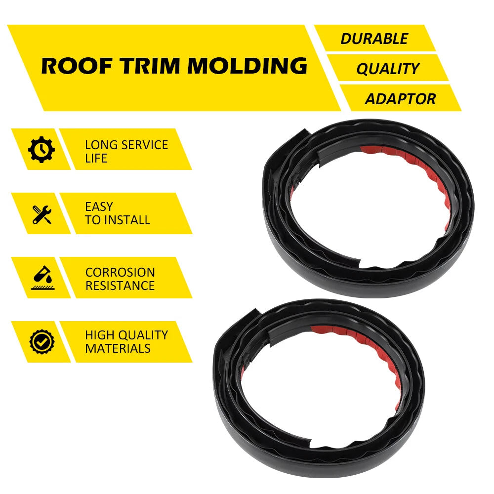 2PC Black Roof Top Trim Molding for Toyota Tacoma (2005–2015)