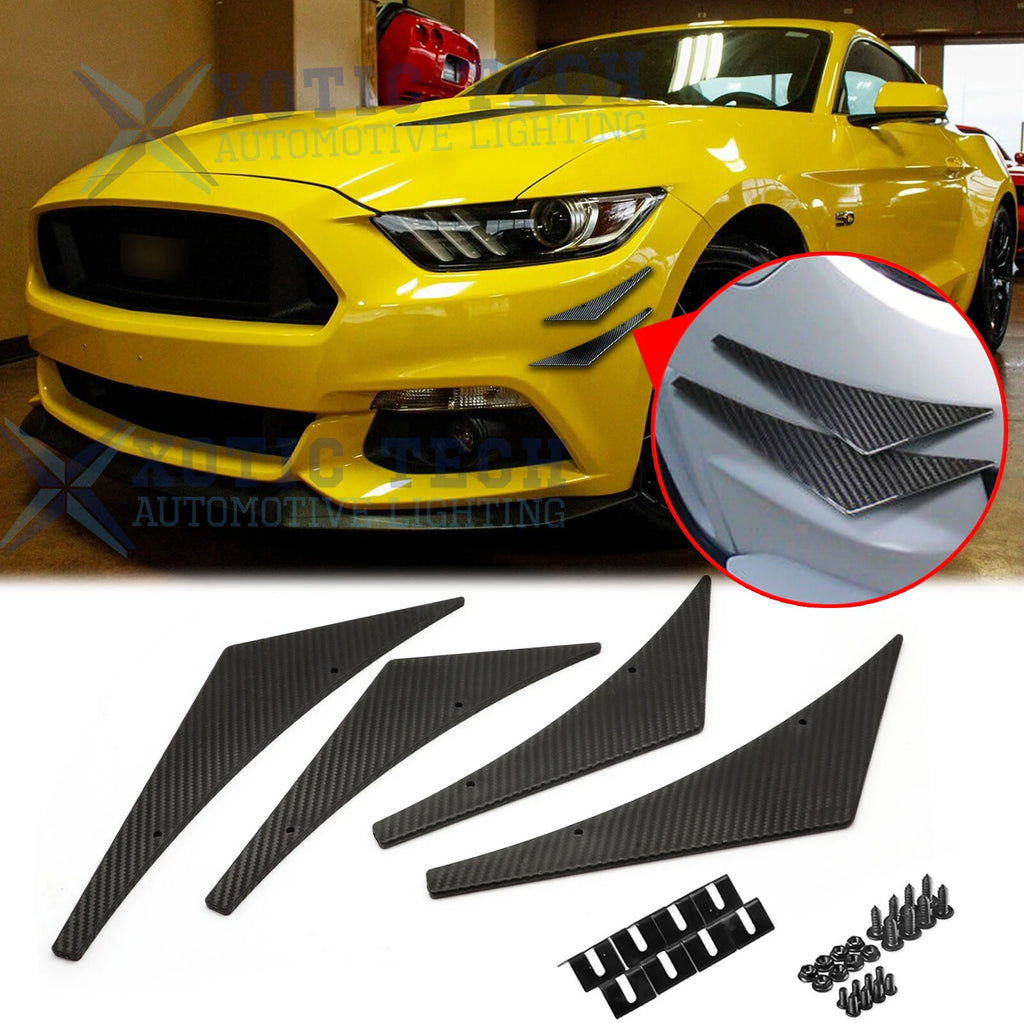 Carbon Fiber Fins Canards Splitter Diffuser Spoiler Lip for Ford Mustang (2010–2014)