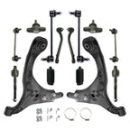 14Pcs Suspension Kit Front Lower Control Arms Tie Rods for Hyundai Elantra (2009–2012)