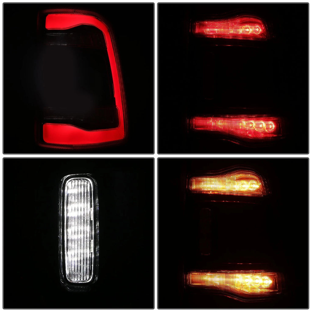 Right Side Tail Light Assembly for Ram 1500 (2019–2024) Chrome Red LED