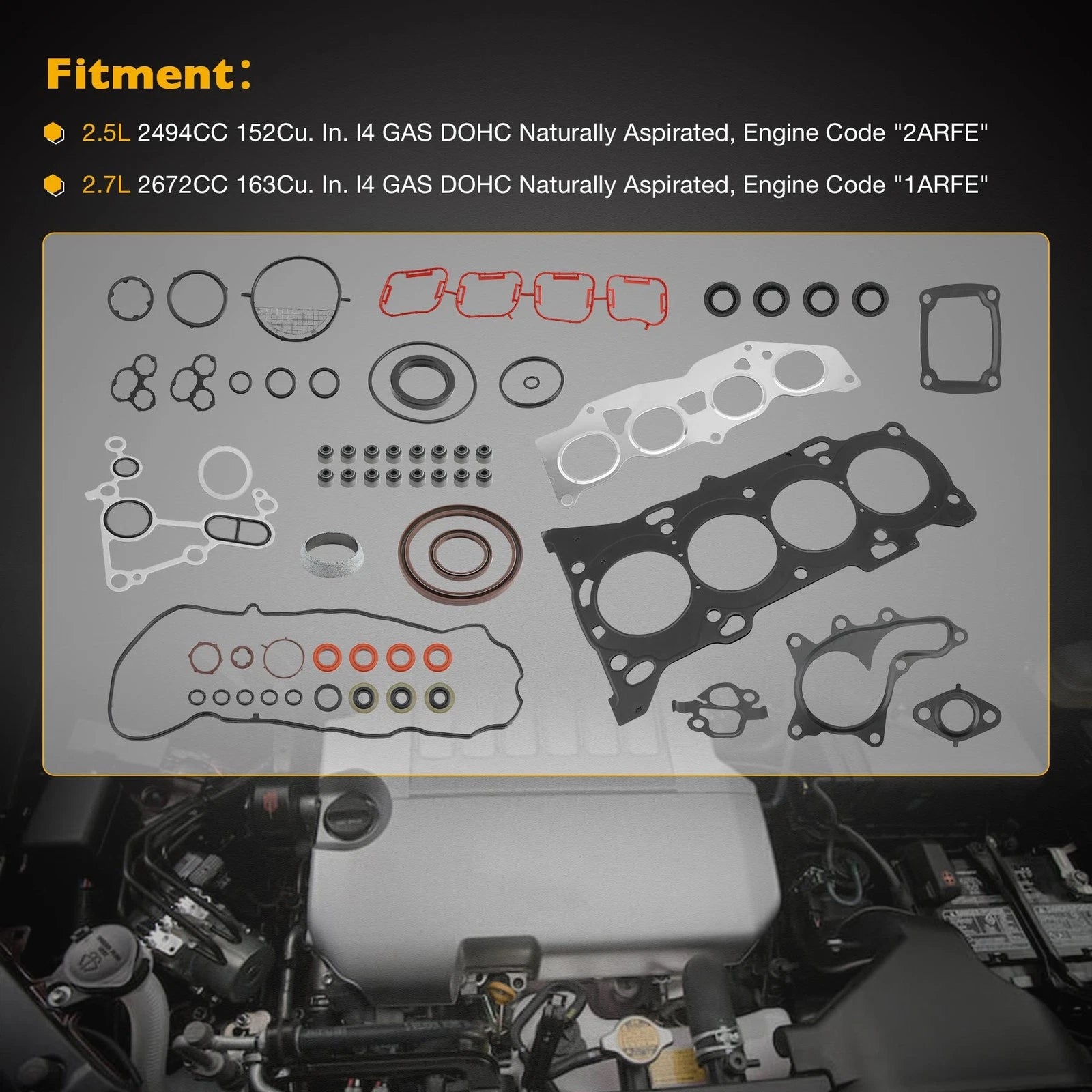 Head Gasket Set for Toyota Camry Highlander Scion RAV4 2.5L 2.7L (2009–2019)