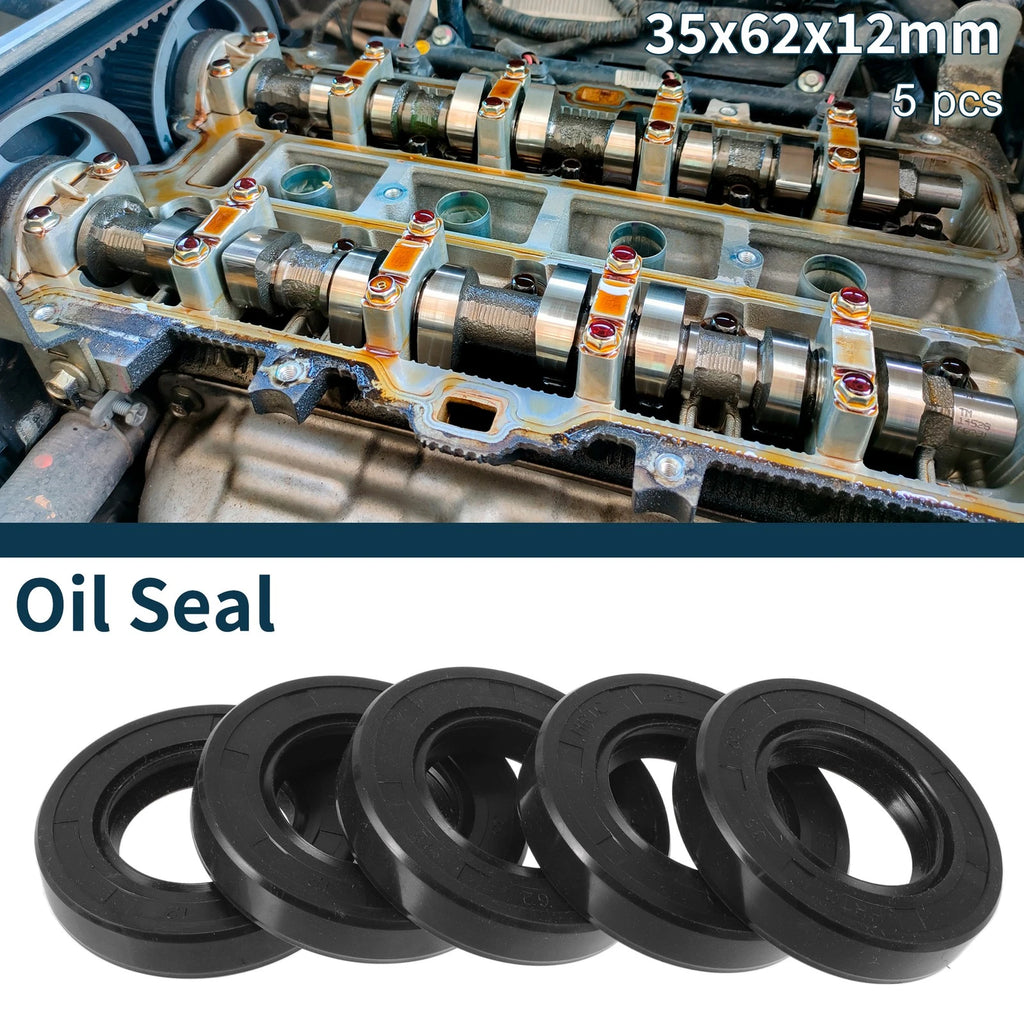 Set of 5 Oil Seal Rotary Shaft Seal NBR Rubber 35x62x12mm