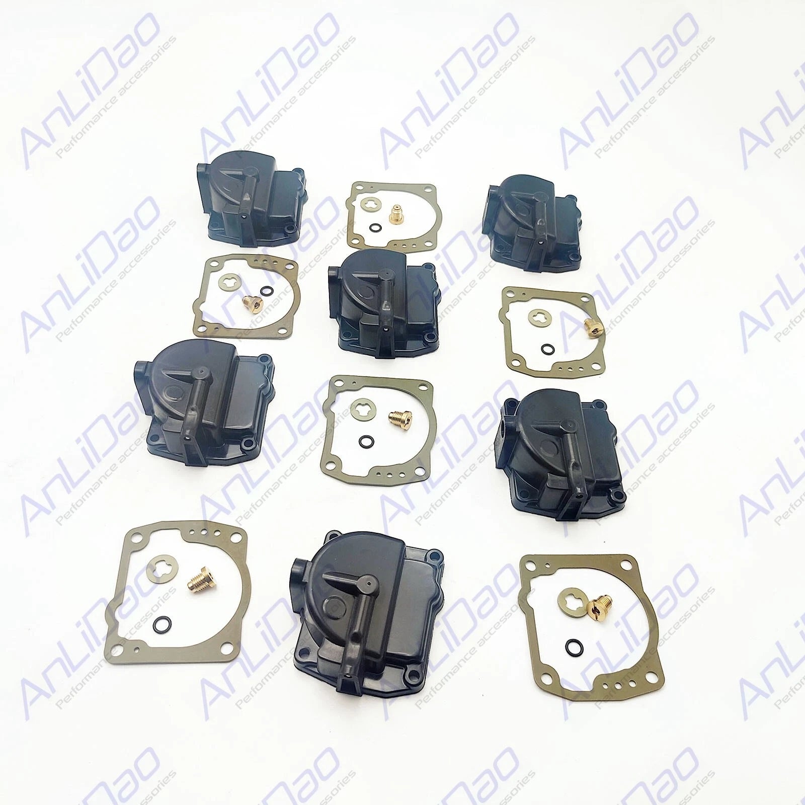 Set of 6 Carburetor Float Bowl Chambers with Gaskets for Johnson Evinrude (0433000, 766418)