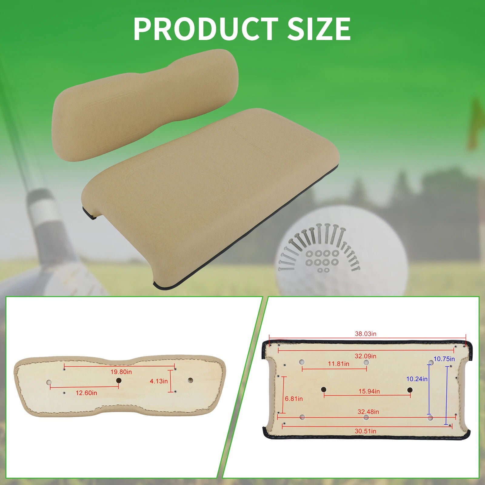Front Cushion Set for Club Car DS (2000–2023)