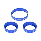 3pcs Headlight Volume Tune Knob Cover for Ford Mustang (2015–2020) Blue