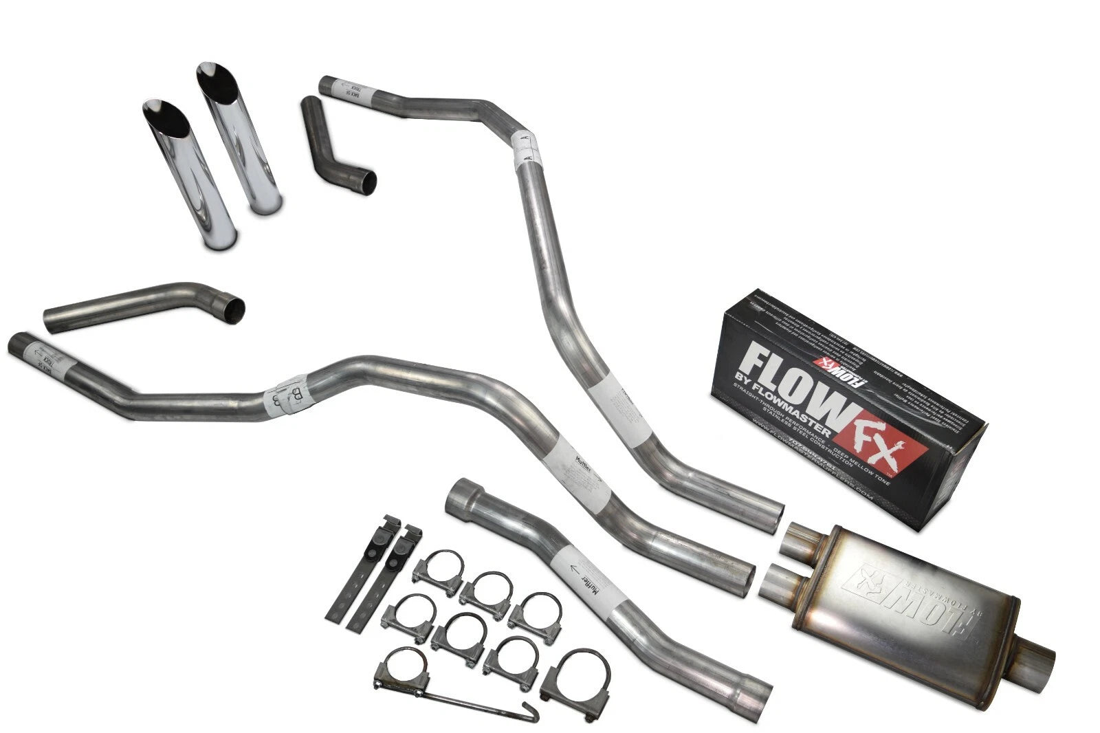 Dual Exhaust for Nissan Titan (2004–2006) 2.5" Flowmaster Flow FX Slash Tip