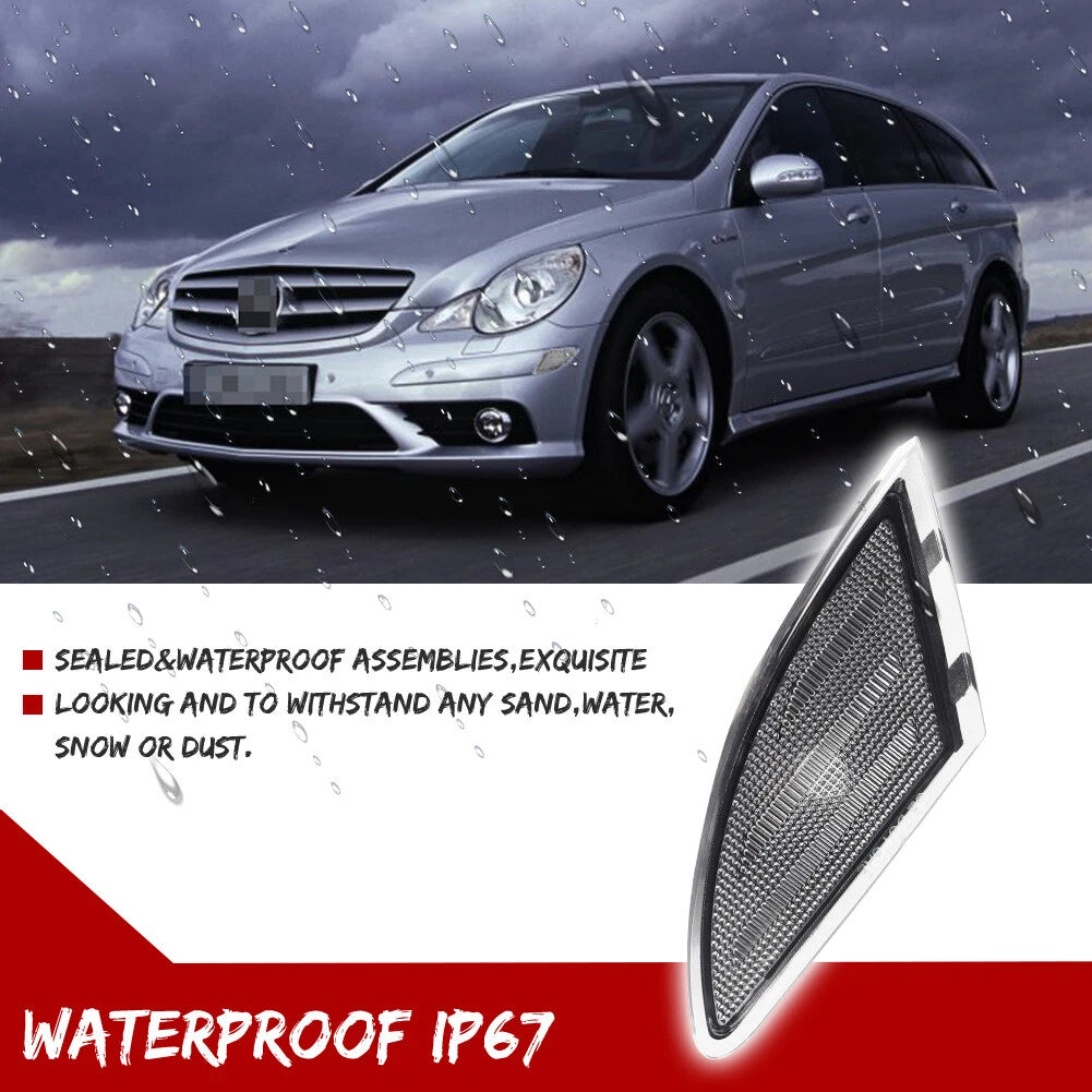 2X Euro Clear Lens Front Side Marker Light for Benz W251 R-Class (2006–2010)
