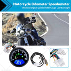 Digital Motorcycle Odometer Speedometer Tachometer Gauge LCD Universal
