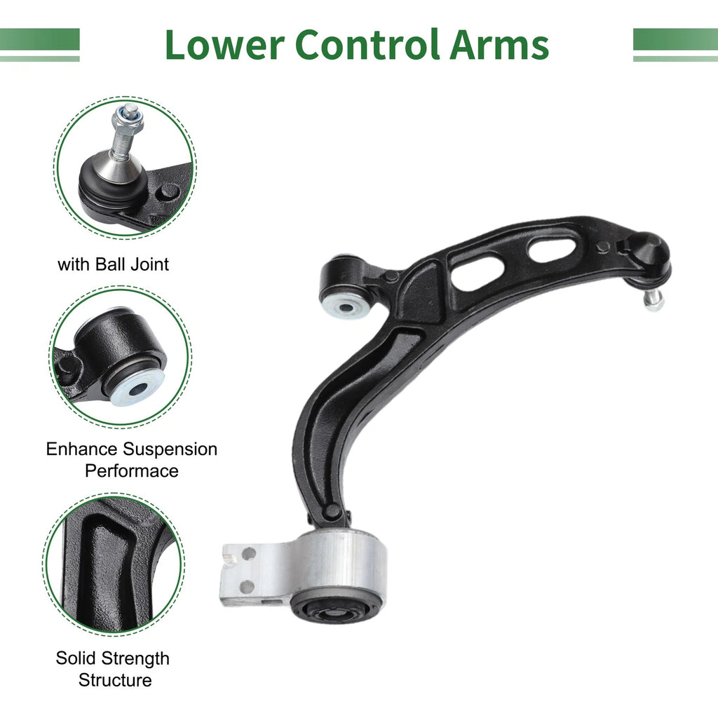 6pcs Front Suspension Kit Control Arm Tie Rod End Sway Bar Link for Ford Flex (2009–2019)
