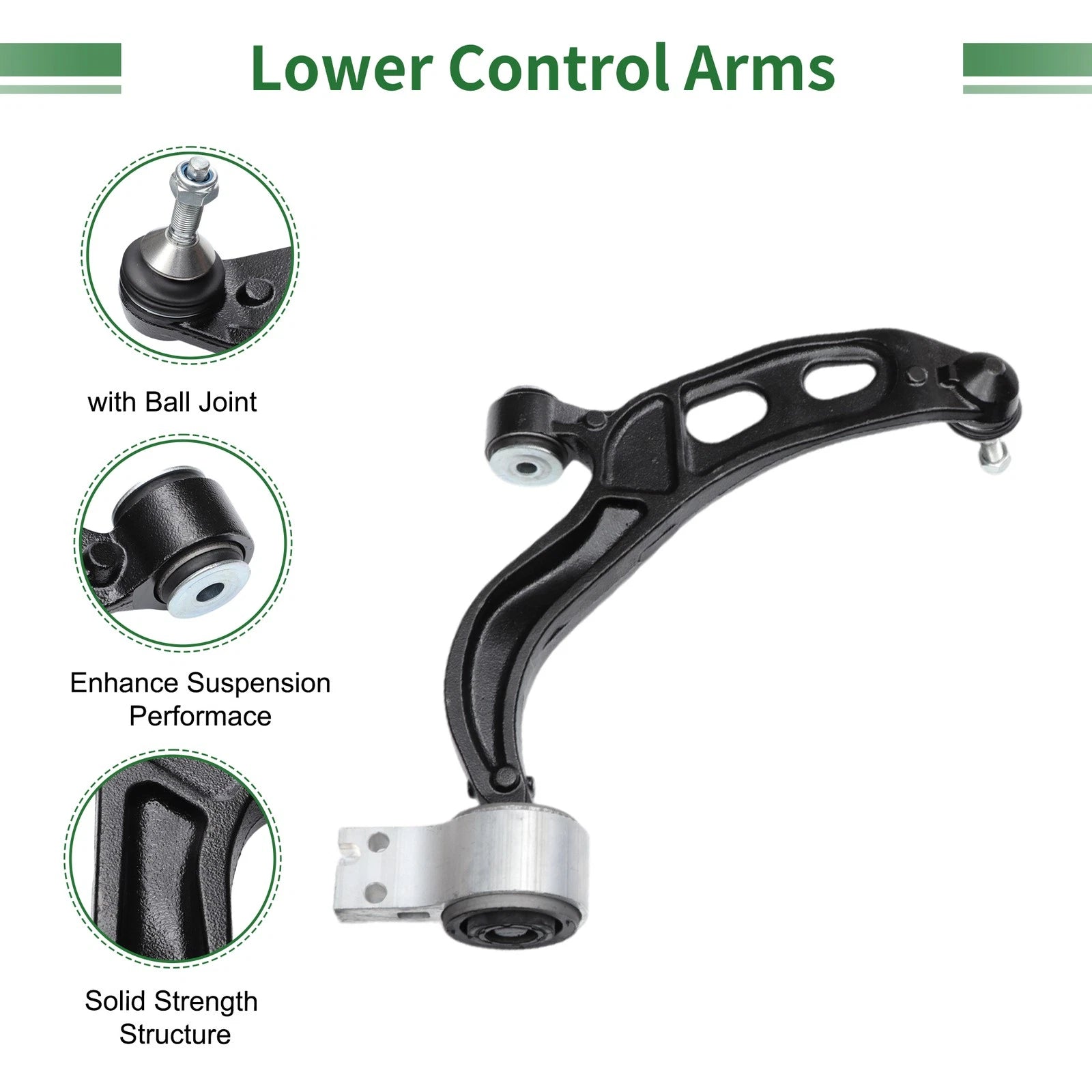 6pcs Front Suspension Kit Control Arm Tie Rod End Sway Bar Link for Ford Flex (2009–2019)