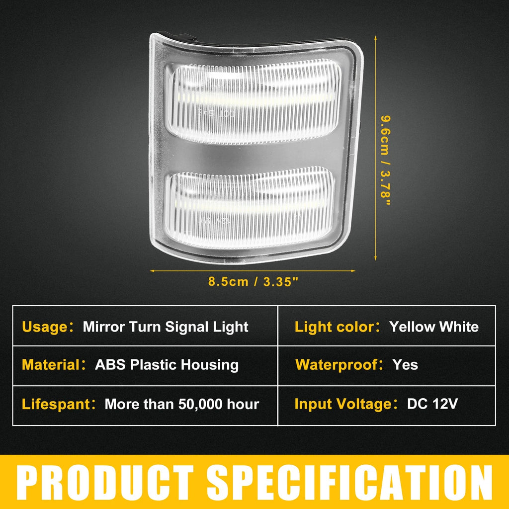 Mirror Turn Signal Light 7C3Z13776 for Ford (2007–2014) - Set of 2