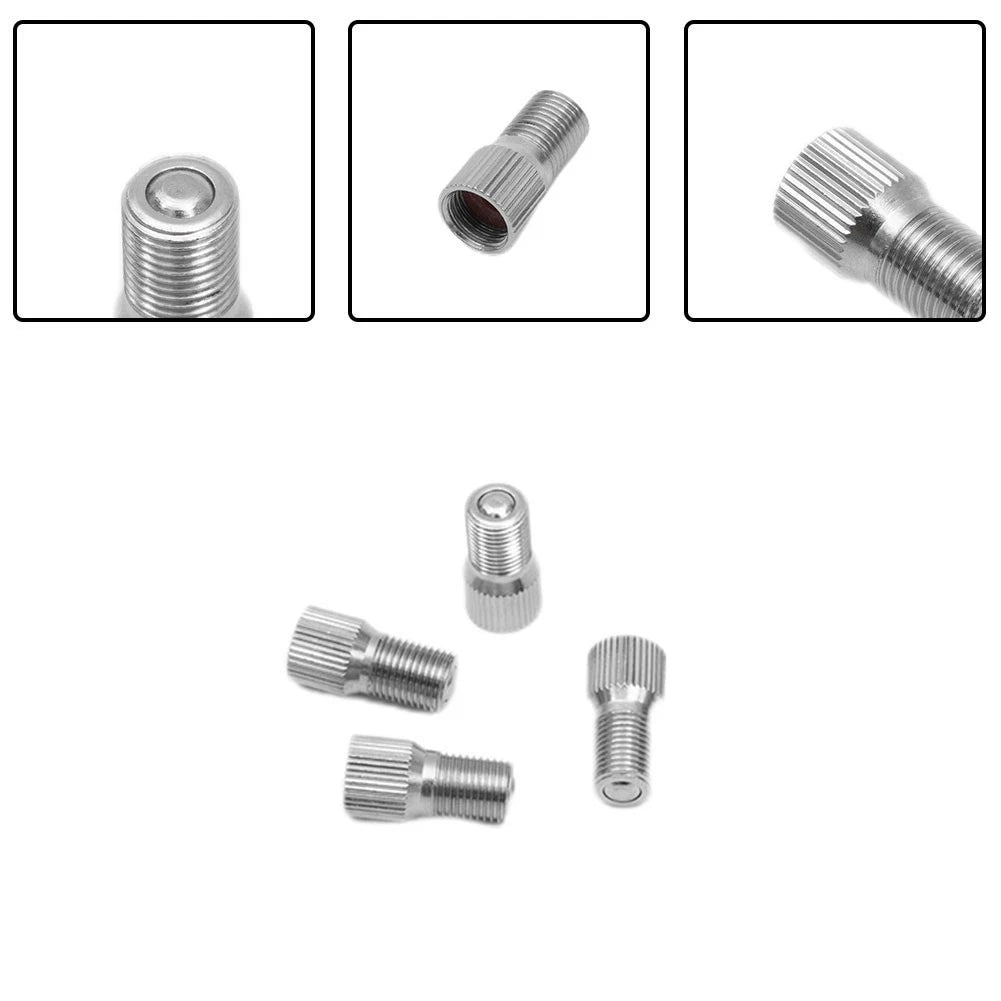 Set of 4 Chrome Tyre Wheel Valve Stem Cap Extensions for Car Truck