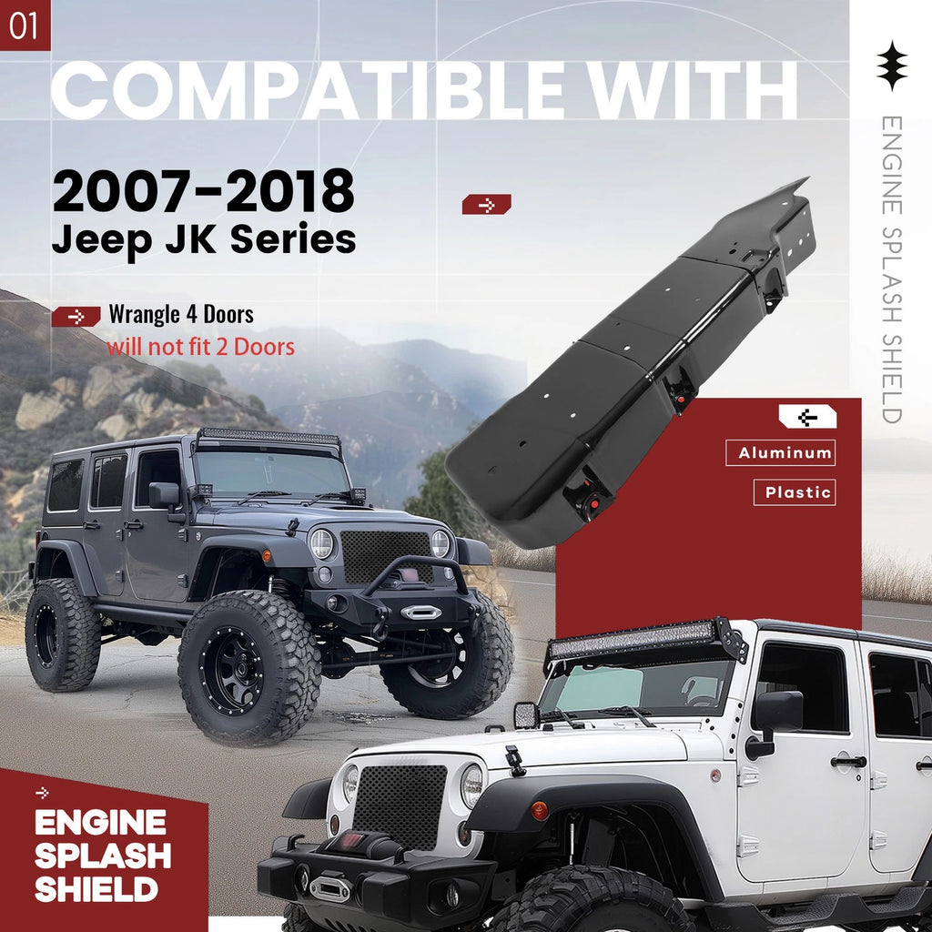 Fuel Gas Tank Skid Plate for Jeep Wrangler (2007–2018) 4-Door