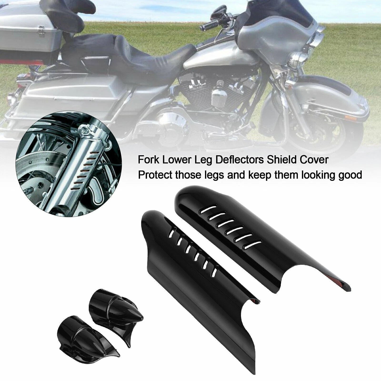 Fork Lower Leg Deflector Shield Cover for Harley Touring Electra Glide FLHT (2000–2013)