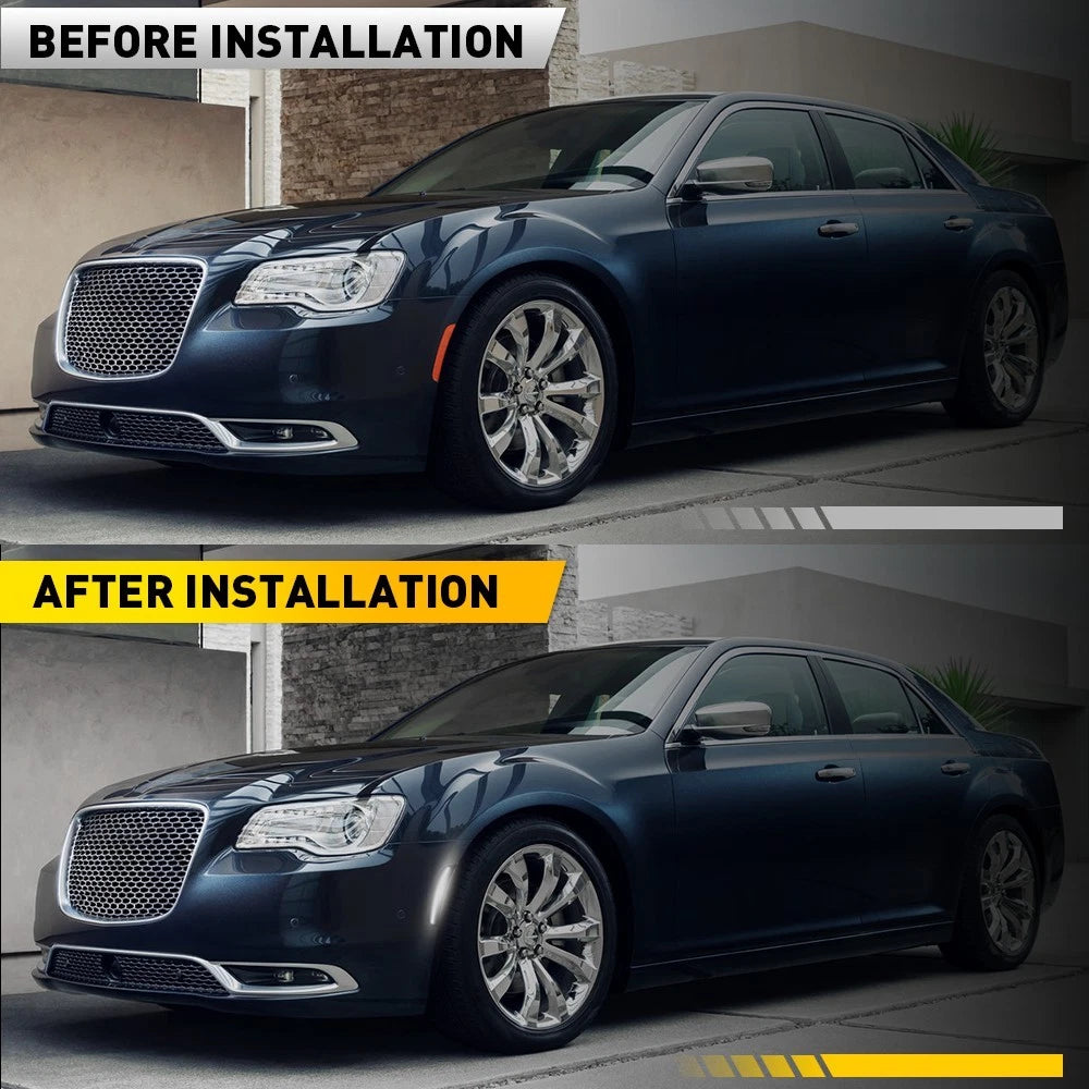 2X Front Bumper Reflector Side Marker Lights for Chrysler 300 (2015-2023)