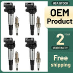 4x Ignition Coil & Spark Plug Set for Mini Cooper 1.6L (2007–2015)