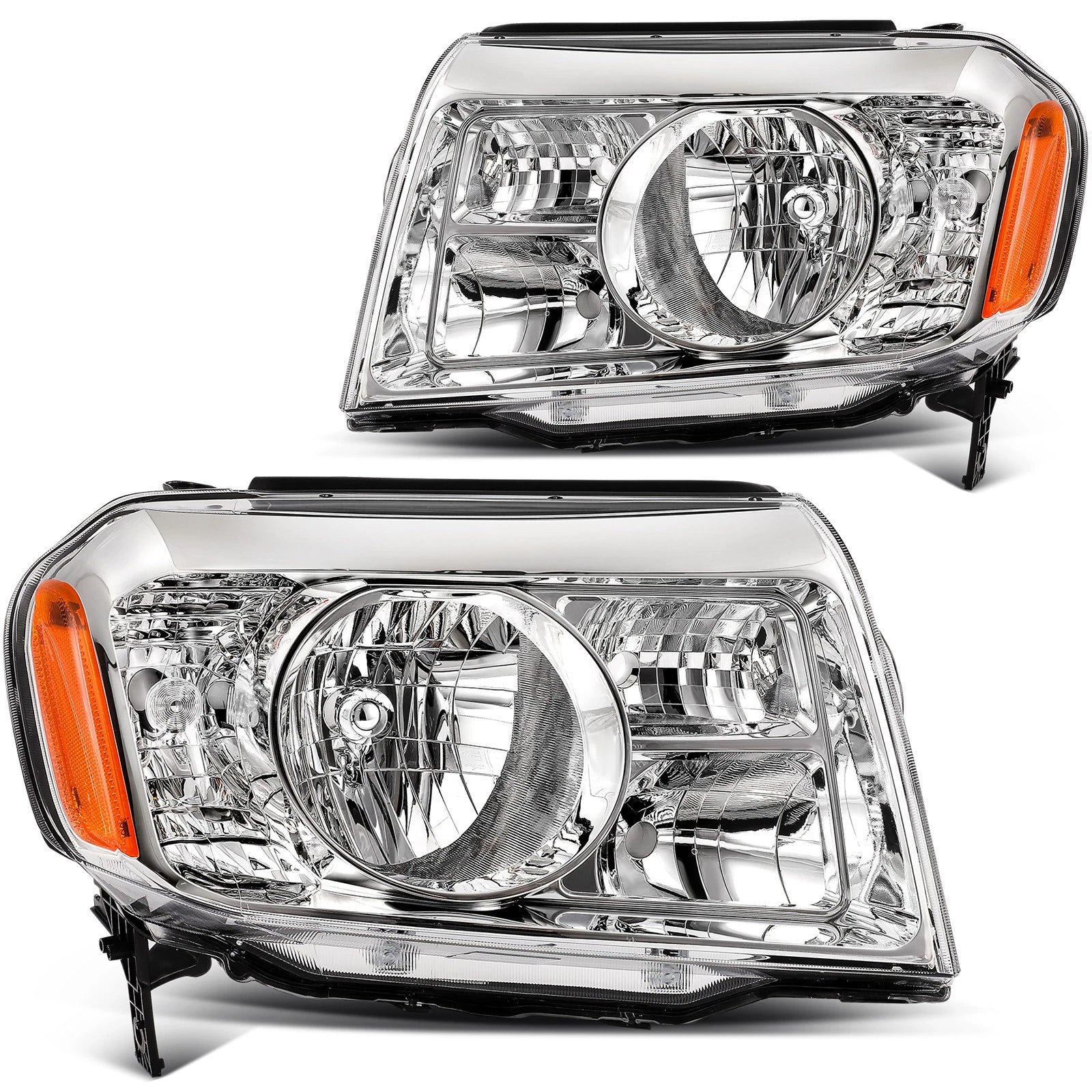 2X Headlight Assembly for Honda Pilot (2009–2011) Chrome Housing