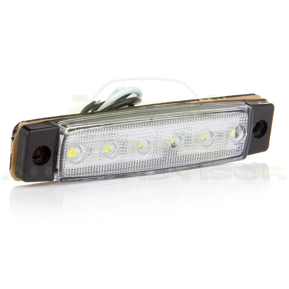 5 Pair White 6 LED Sealed Side Marker Indicator Light for Van Truck Boat Trailer