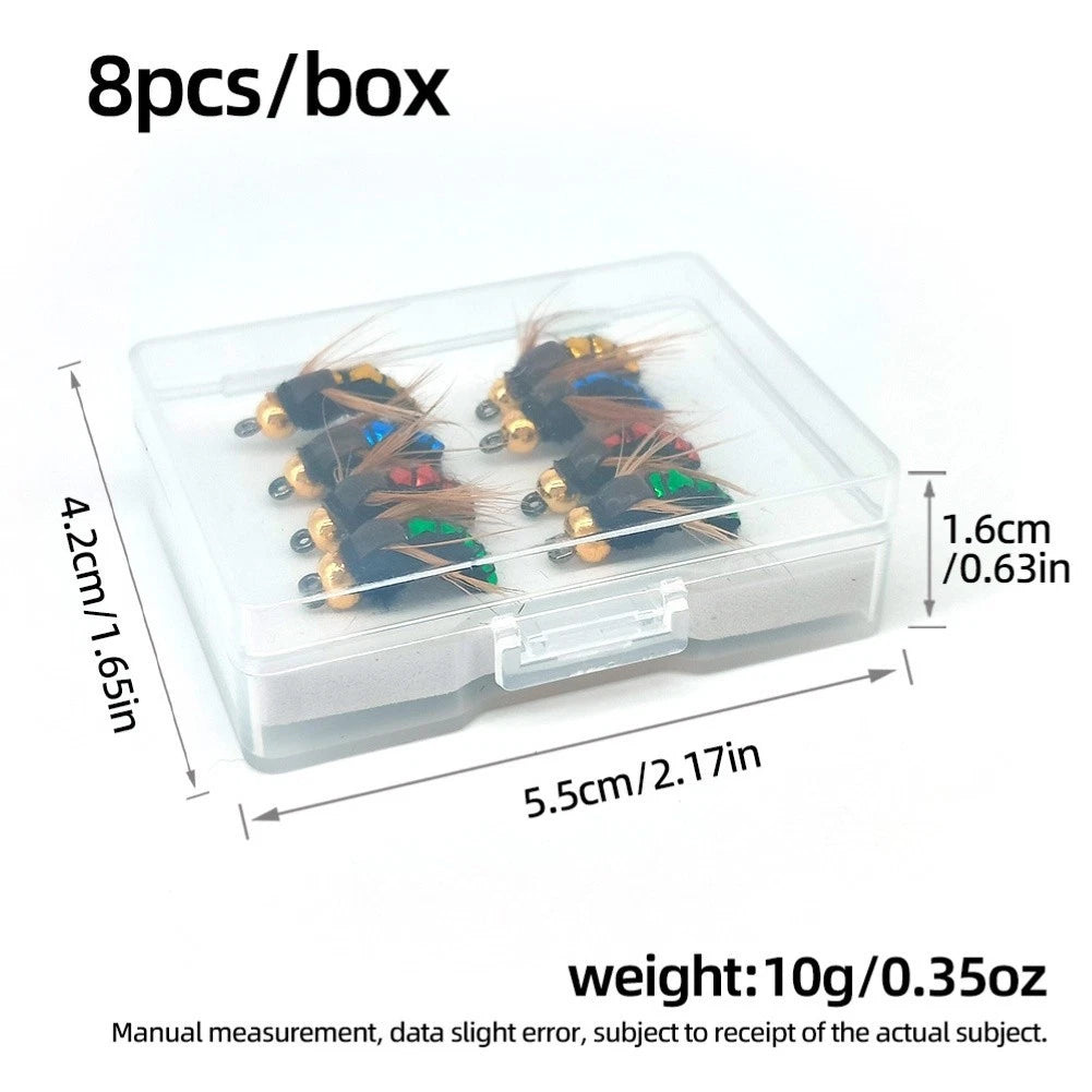 8Pcs Fly Fishing Lures for Bass and Trout (4.2cm)