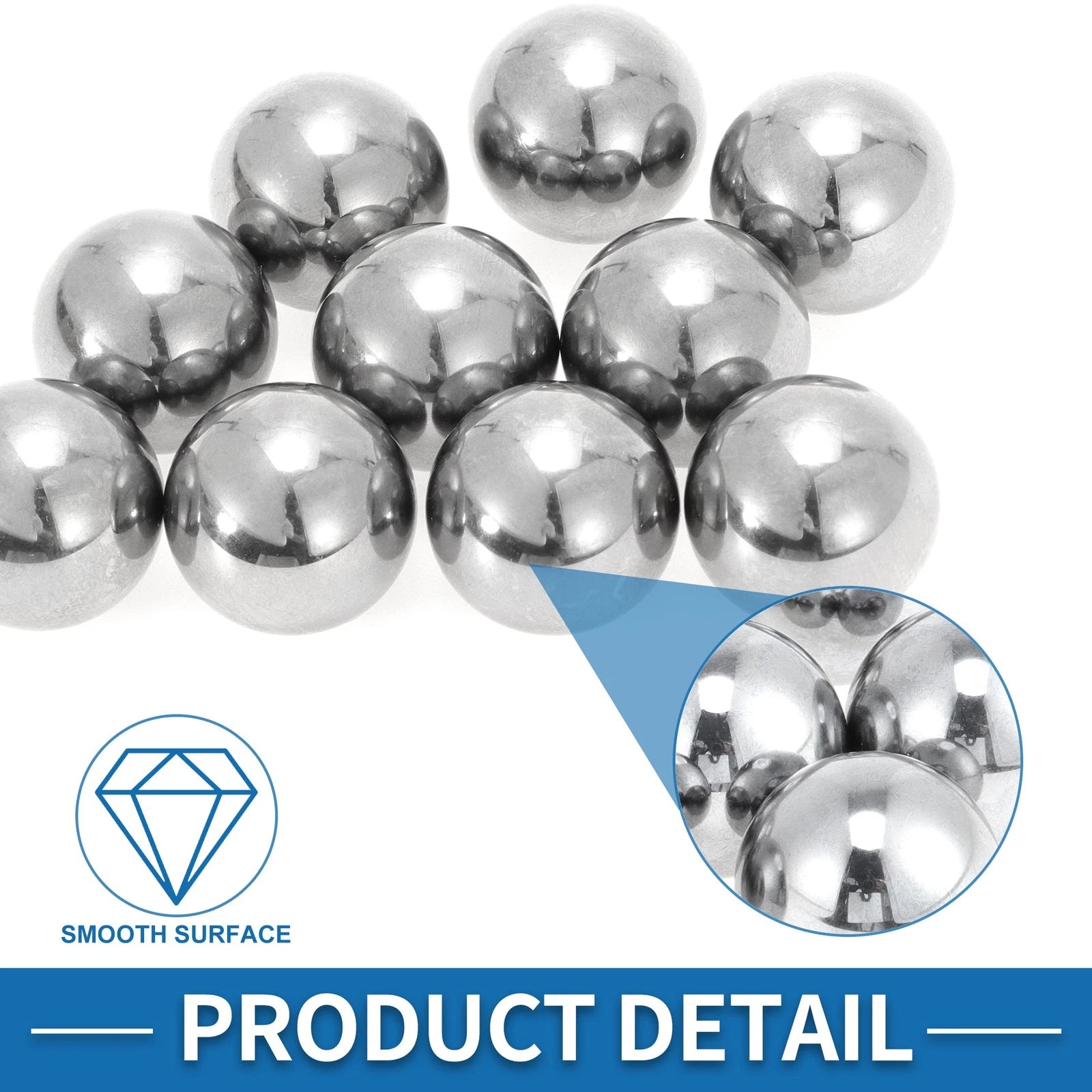 Set of 10 Precision 25mm G100 Steel Ball Bearings