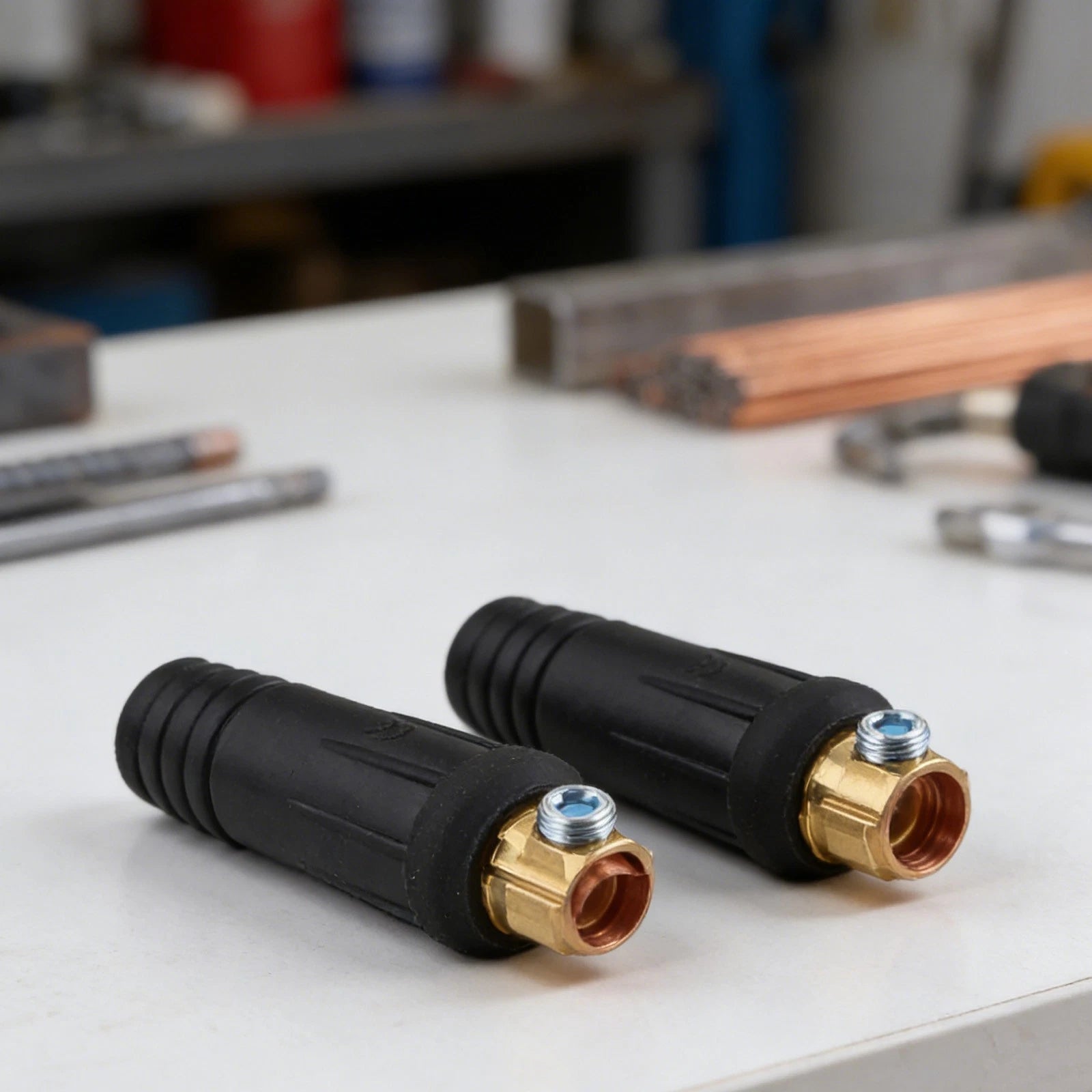 Set of 2 Welding Cable Connectors Male Quick Fitting DKJ1025 10 25mm2