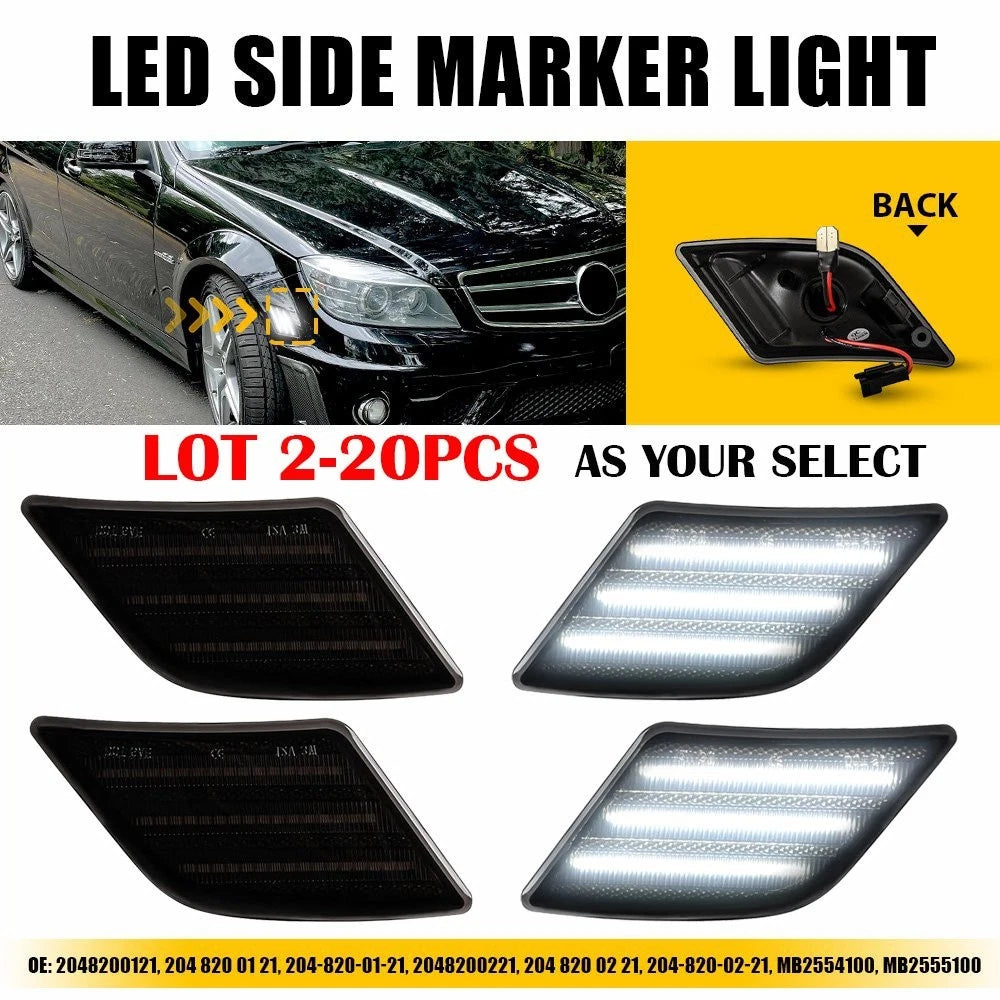 2X LED Side Marker Light for Mercedes Benz W204 C-Class (2008–2011)