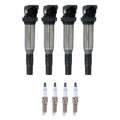 Set of 4 Ignition Coils & Spark Plugs for BMW F22 F23 F30 F25 E89 (2012–2019)