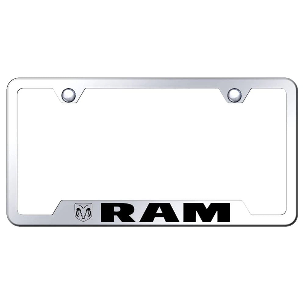 Stainless Steel Cut-Out License Plate Frame - Officially Licensed for Dodge RAM