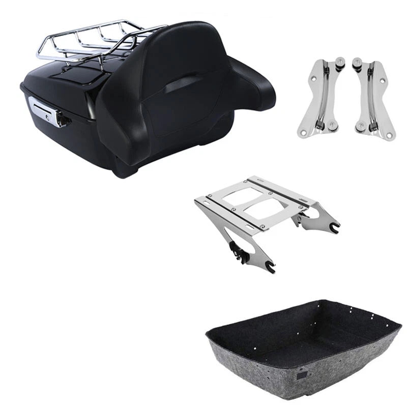 Trunk Backrest Pad Rack Mount Docking Kit for Harley Touring (2014–2023)