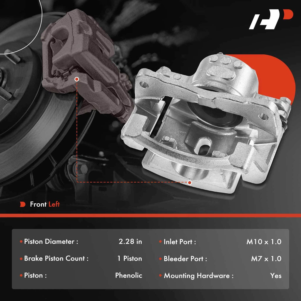 Front Left Disc Brake Caliper with Bracket for Toyota Corolla Prius (2010-2019)