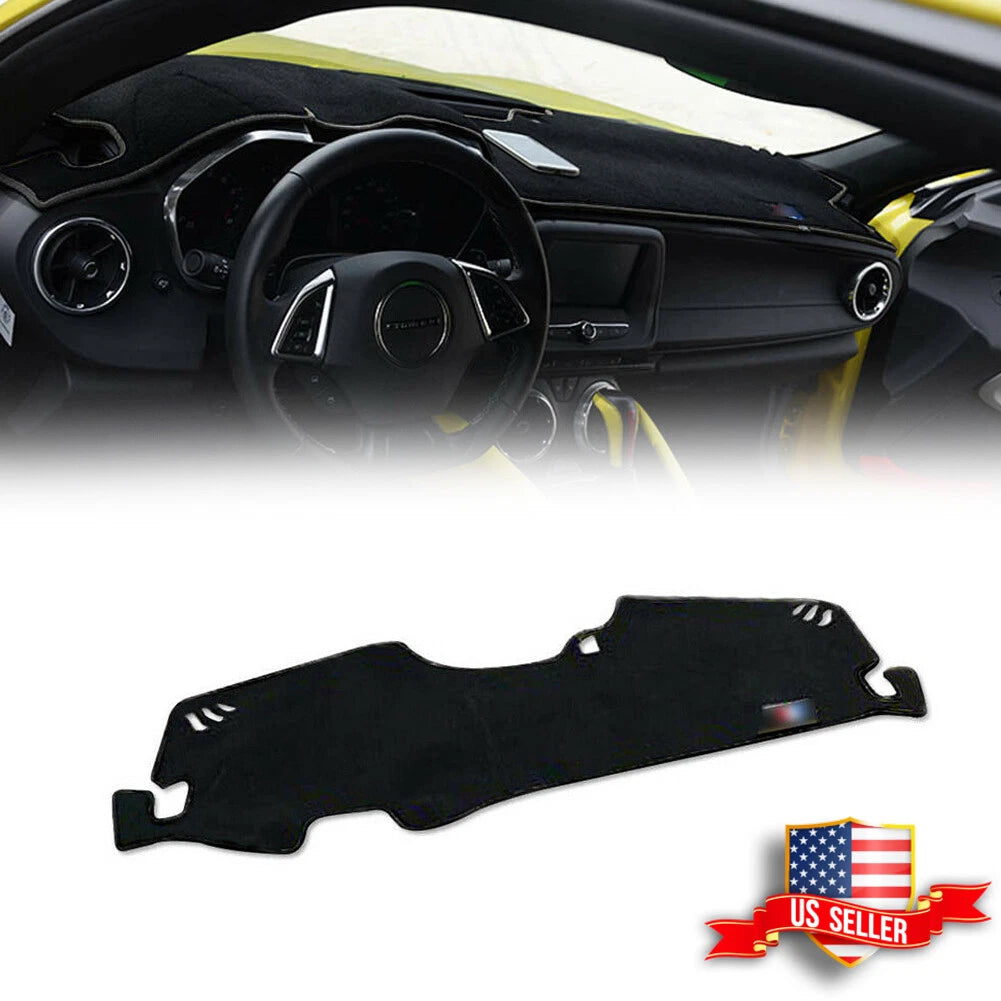 Dash Cover Mat for Chevrolet Camaro (2016–2017) Black Tan Custom Fit