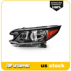 2X Black Headlight Assembly for Honda CR-V (2012–2014)