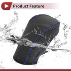 Gear Shift Knob Cover for Ford Fiesta (2009–2012) Black Blue Faux Leather