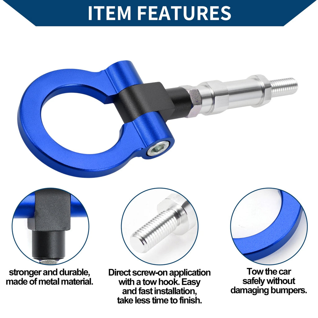 Tow Hook for Honda S2000 (2000–2009) - Metal Ring, Blue