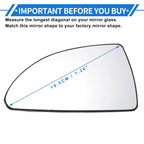 Heated Left Driver Side Mirror Glass for Chevy Impala (2006–2013)