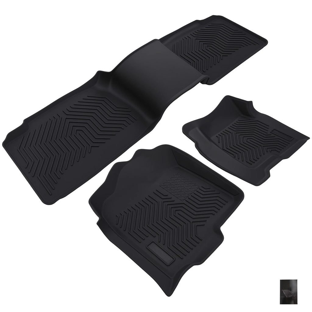 Set of 4 All Weather Floor Mats for GMC Sierra 1500 2500 (1999–2007) Black TPE