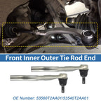 2X Front Outer Tie Rod End Links for Honda Accord (No. 53560T2AA01/53540T2AA01)