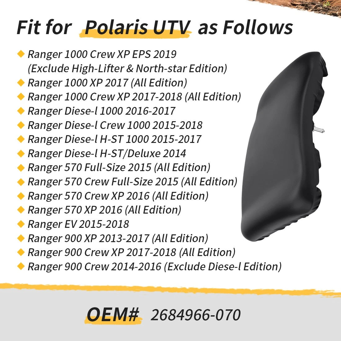 Driver Side Seat Bottom for Polaris Ranger XP 900 Crew (2013–2017)