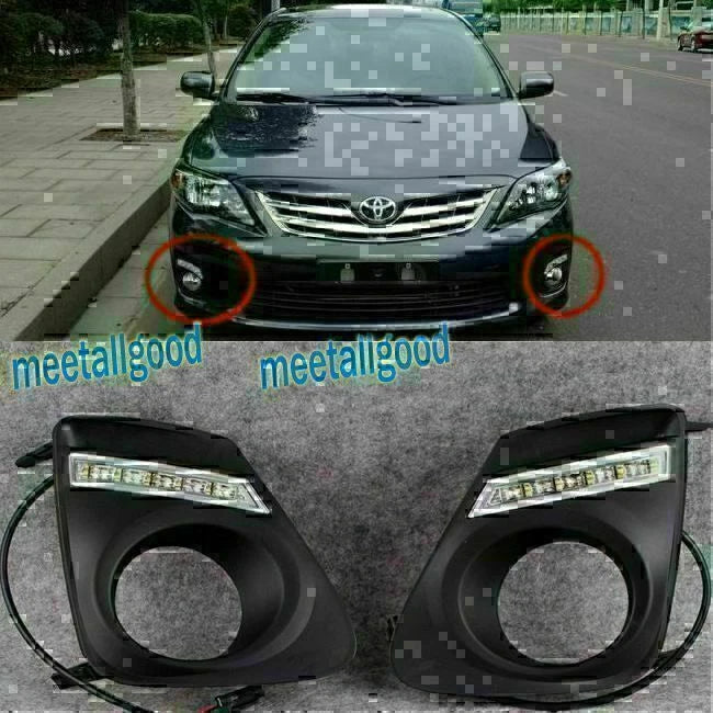 2X LED Daytime Running Fog Lights Kit for Toyota Corolla (2010–2013)