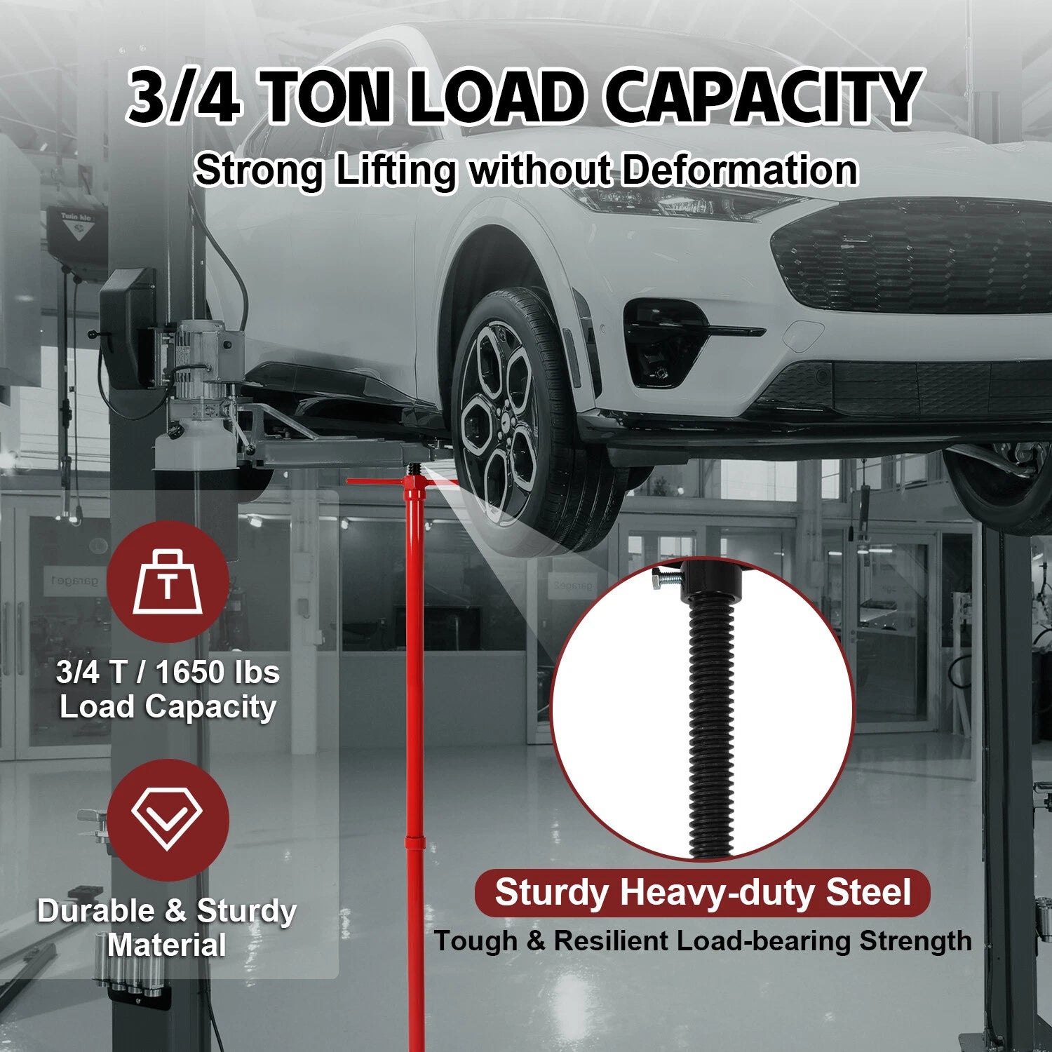 3/4 Ton Under Hoist Support Stand for Cars (64.5''–84.5'')
